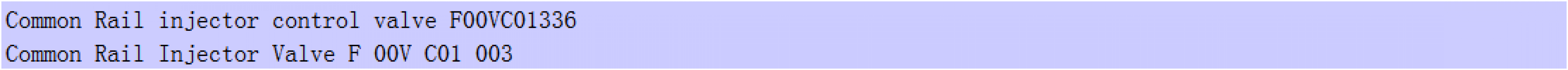 Common Rail injector control valve F00VC01336