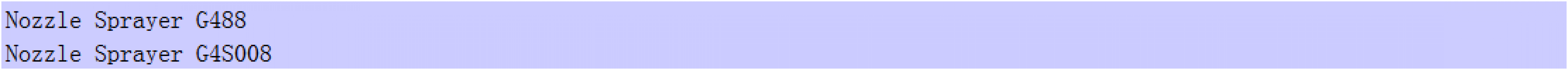 Nozzle Sprayer G488 & Nozzle Sprayer G4S008