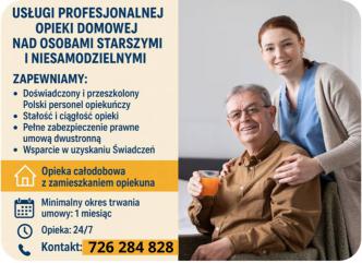 Opiekunka dla Seniora z Zamieszkaniem 24h 