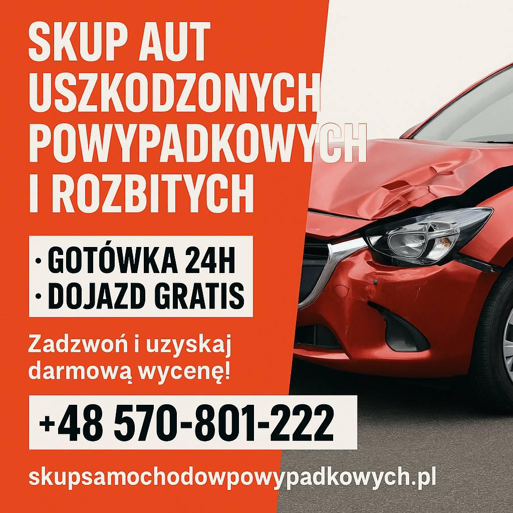 Skup aut powypadkowych Sanok /Podkarpackie 
