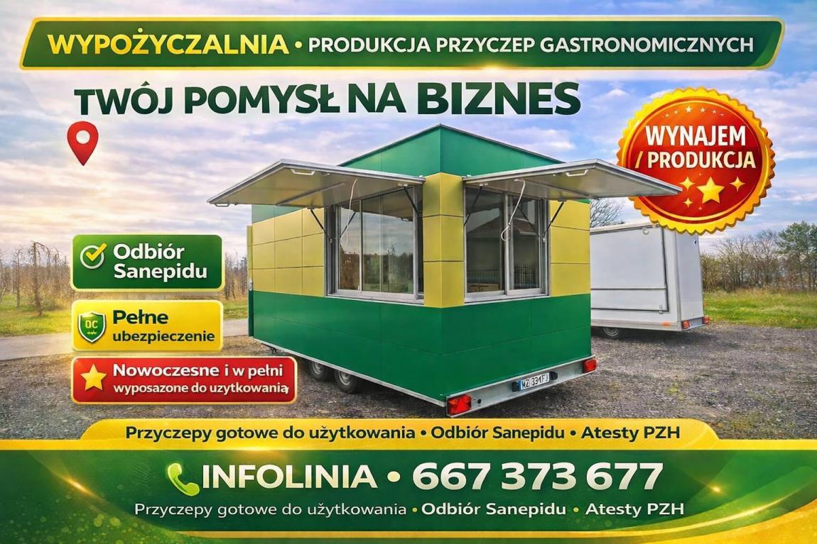 Wypożyczalnia, produkcja przyczep gastronomicznych